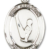 St. Sebastian Gymnastics Medal, Sterling Silver, Large - No Chain