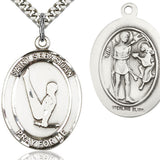 St. Sebastian Gymnastics Medal, Sterling Silver, Large