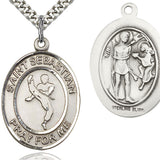 St. Sebastian Martial Arts Medal, Sterling Silver, Large