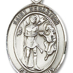 St. Sebastian Medal, Sterling Silver, Large - No Chain