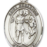 St. Sebastian Medal, Sterling Silver, Large - No Chain