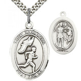 St. Sebastian Track and Field Medal, Sterling Silver, Large