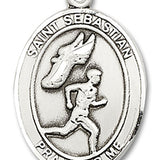 St. Sebastian Track and Field Medal, Sterling Silver, Large - No Chain