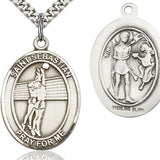 St. Sebastian Volleyball Medal, Sterling Silver, Large