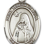 St. Teresa of Avila Medal, Sterling Silver, Large - No Chain
