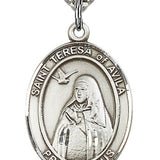St. Teresa of Avila Medal, Sterling Silver, Large