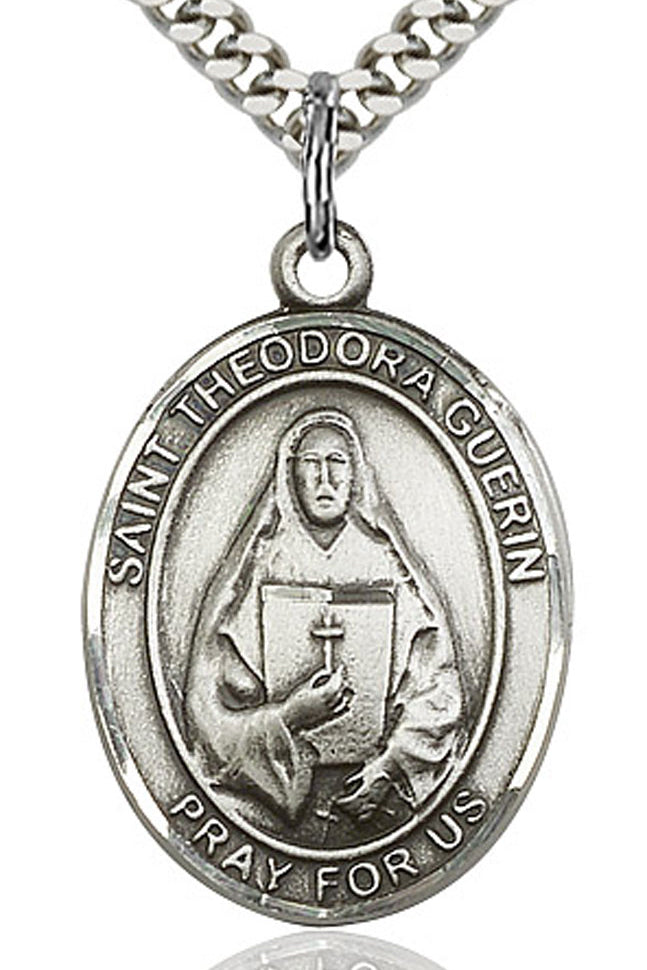 St. Theodore Guerin Medal, Sterling Silver, Large