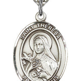 St. Theresa Medal, Sterling Silver, Large
