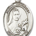 St. Therese of Lisieux Medal, Sterling Silver, Large - No Chain