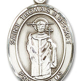 St. Thomas A Becket Medal, Sterling Silver, Large - No Chain