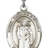 St. Thomas A Becket Medal, Sterling Silver, Large