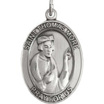 Men's Sterling Silver Oval St. Thomas More Medal - No Chain