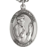 Men's Sterling Silver Oval St. Thomas More Medal