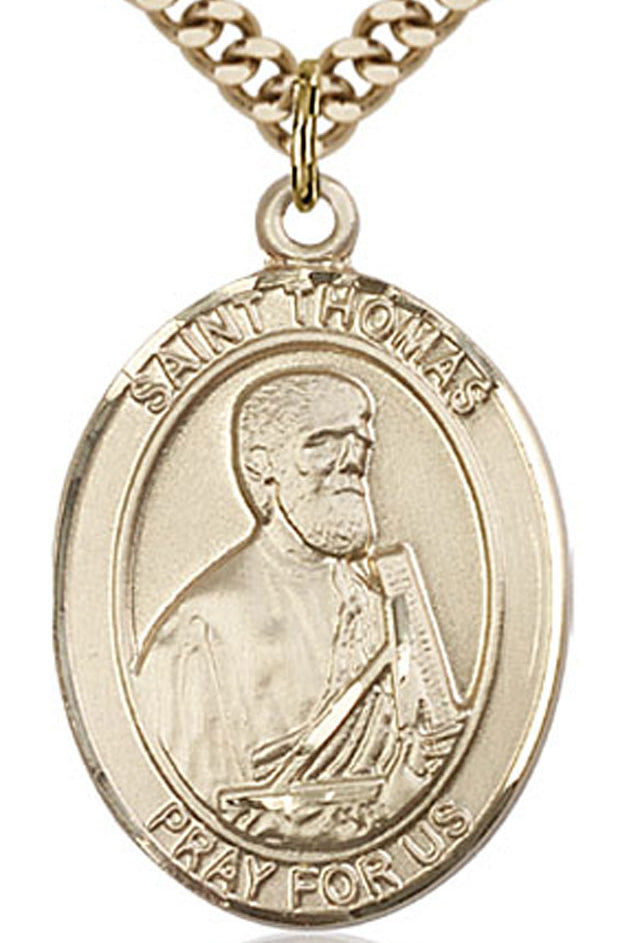 St. Thomas the Apostle Medal, Gold Filled, Large