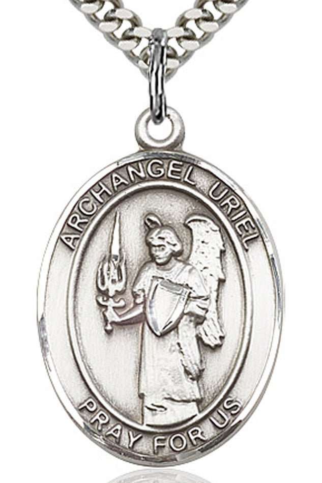 St. Uriel Medal, Sterling Silver, Large