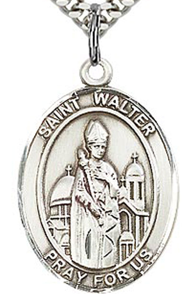 St. Walter of Pontnoise Medal, Sterling Silver, Large