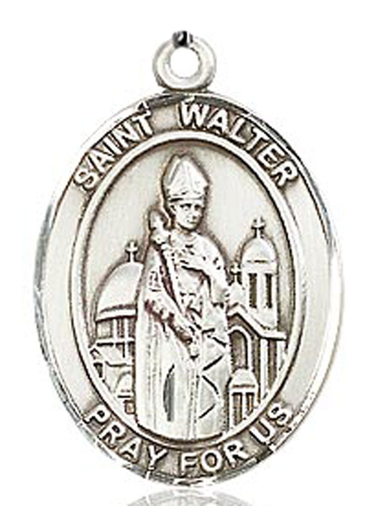 St. Walter of Pontnoise Medal, Sterling Silver, Large - No Chain