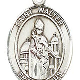 St. Walter of Pontnoise Medal, Sterling Silver, Large - No Chain