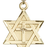 Star of David with Cross Pendant, Gold Filled