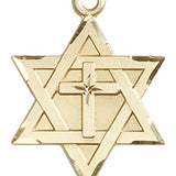 Star of David with Cross Pendant, Gold Filled - No Chain