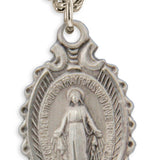Sterling Silver Scalloped Edge Miraculous Necklace with Chain Options