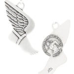 Winged Foot Track Necklace with Necklace Sebastian Back in Sterling Silver - 24&quot; Sterling Silver Chain + Clasp