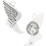 Winged Foot Track Necklace with Necklace Sebastian Back in Sterling Silver - 24&quot; Sterling Silver Chain + Clasp