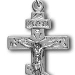 Woman's Saint Andrew Crucifix Necklace, Sterling Silver with Chain Options - 18&quot; 1.8mm Sterling Silver Chain + Clasp