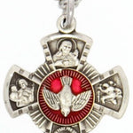 Women's 4 Way Necklace with Red Enamel - 18&quot; 1.2mm Sterling Silver Chain + Clasp