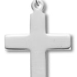 Women's High Polish Cross Necklace, Sterling Silver with Chain Options - 18&quot; 1.8mm Sterling Silver Chain + Clasp