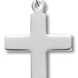 Women's High Polish Cross Necklace, Sterling Silver with Chain Options