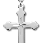 Women's Sterling Silver Dainty Cross Necklace with Star Center with Chain Options - 18&quot; 1.8mm Sterling Silver Chain + Clasp