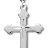 Women's Sterling Silver Dainty Cross Necklace with Star Center with Chain Options