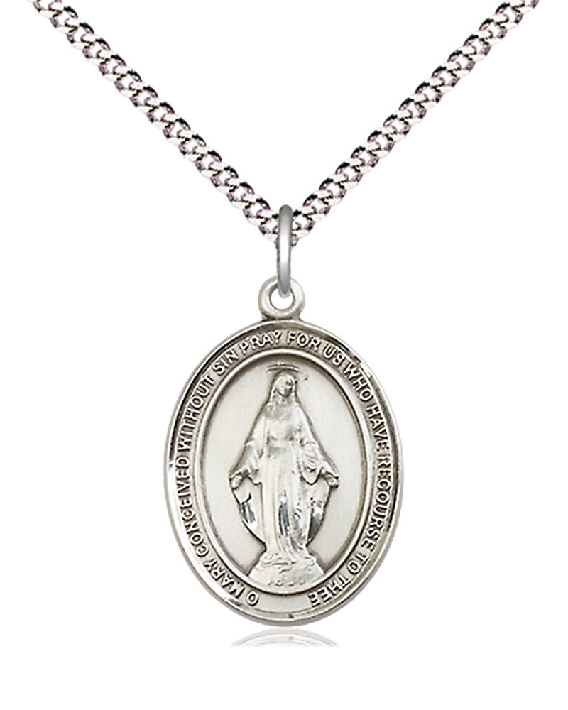 Women's Pewter Oval Miraculous Medal