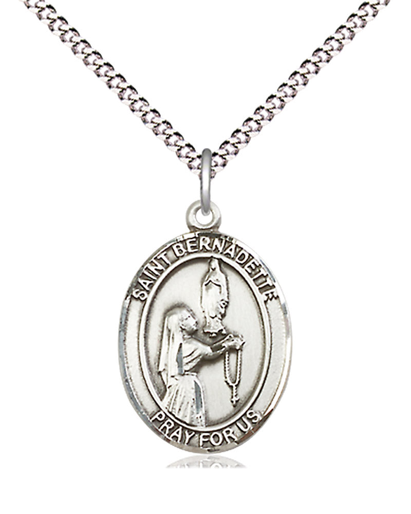 Women's Pewter Oval St. Bernadette Medal