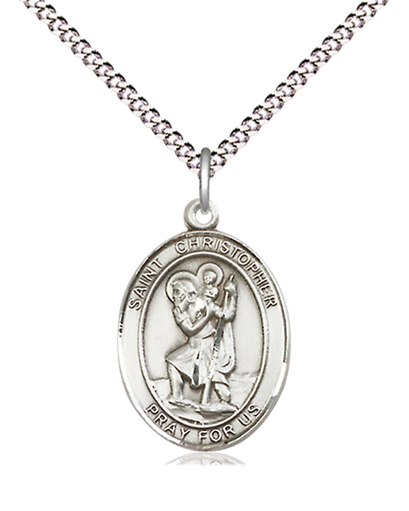 Women's Pewter Oval St. Christopher Medal
