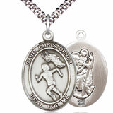 Women's Pewter Oval St. Christopher Track and Field Medal